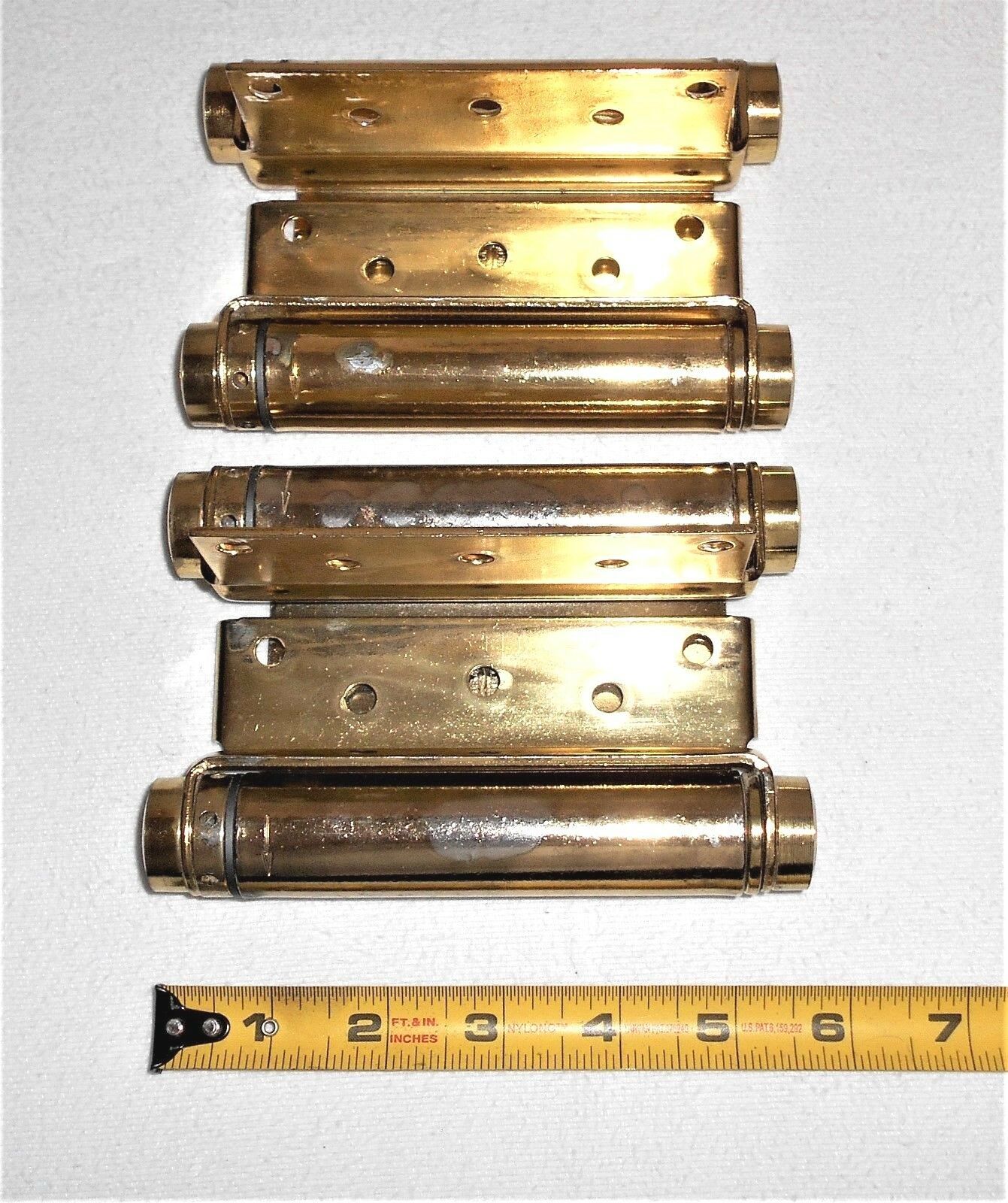 Two Vintage Bommer Brass Spring Door Hinges Made in USA Hinges