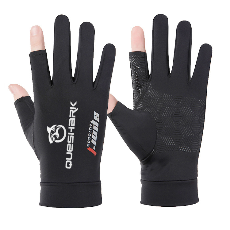 QUE Women Men Cycling Gloves Ice Silk Half Finger Or Full Finger Anti-slip MTB R
