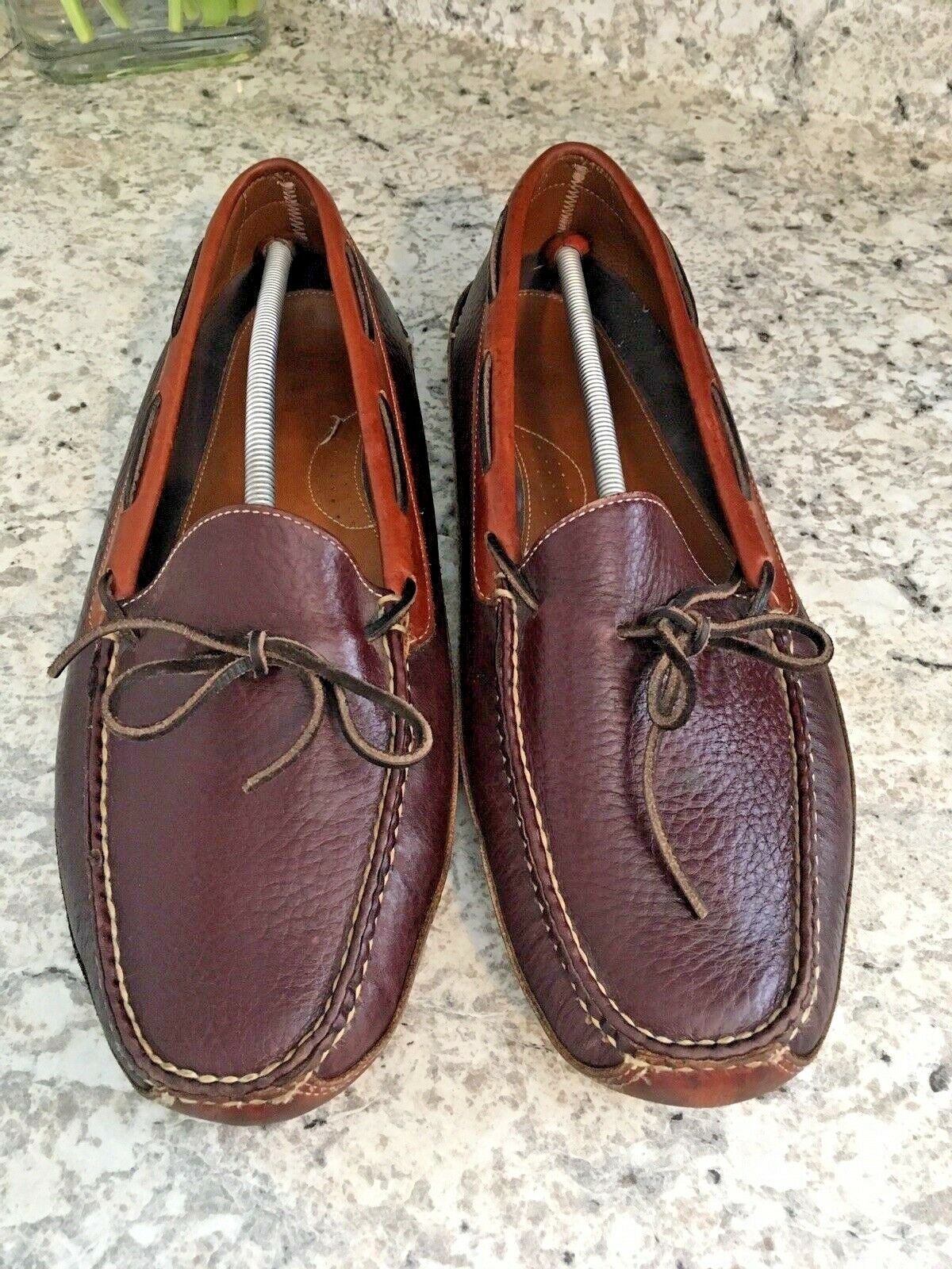 LL BEAN Allagash Bison Leather Soles Moccasin Slipper Shoes Men's SIZE ...