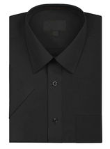 Men's Solid Color Regular Fit Button Up Premium Short Sleeve Dress Shirt image 5