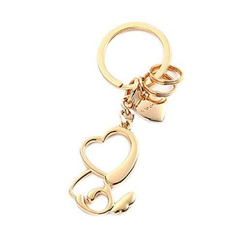 Fashion Car Pendant Unisex Key Ring Lovely Key Chain Creative Key Holder Golden
