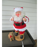 Coca-Cola Animation Collection Santa 24&quot; Tall with Dog Works In Original... - $59.40