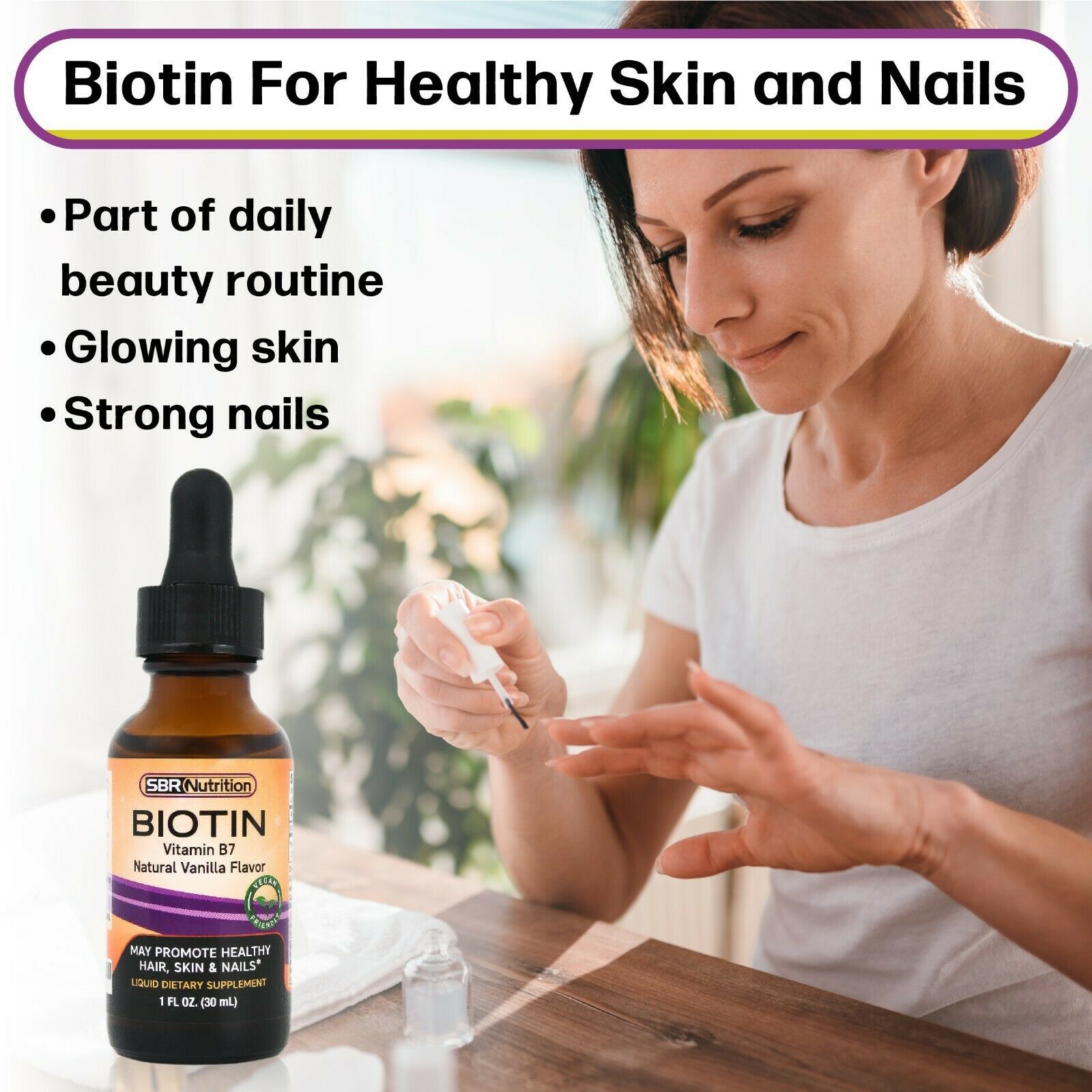 MAX ABSORPTION Biotin Liquid Drops, 5000mcg of Biotin Per Serving, 60