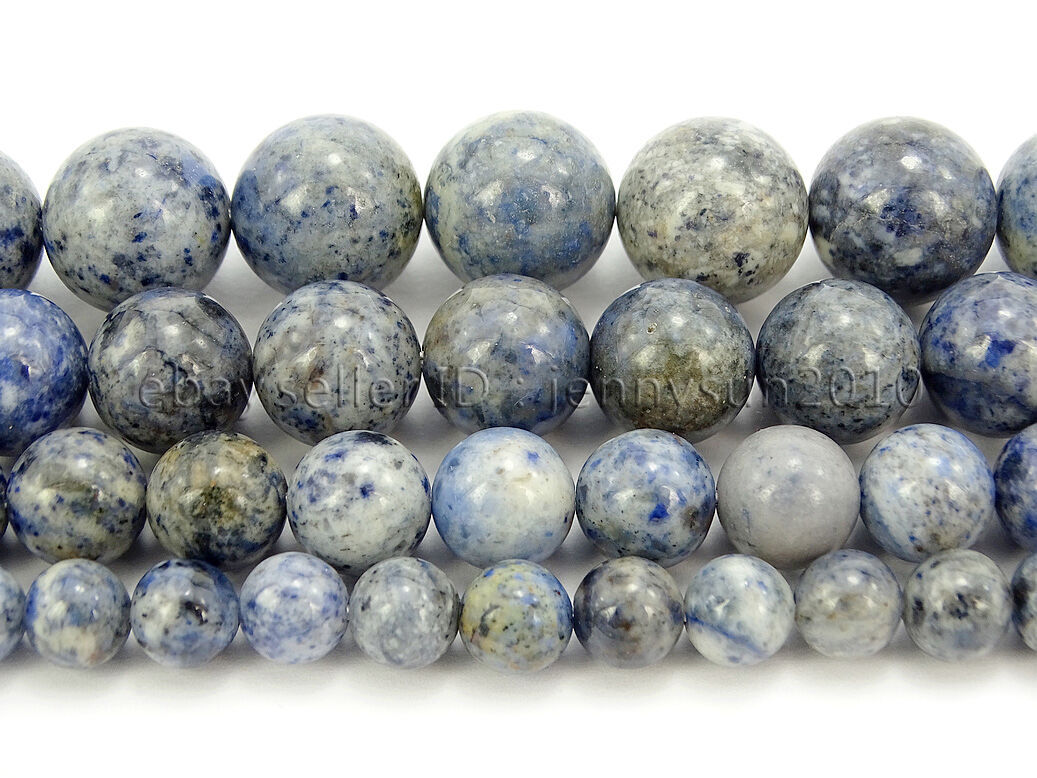 Natural Flower Dumortierite Gemstone Round Spacer Beads 16'' 6mm 8mm 10mm 12mm