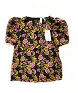 JOIE Black Floral Short Sleeve Blouse ( S )  - $79.97