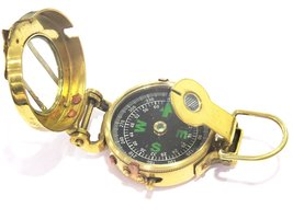 NauticalMart 3" Military Compass Elite Model Solid Brass Pocket Compass image 1