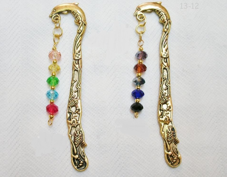 Primary image for Hand Created Colorful Metal Hook Crystal Bead Bookmarks