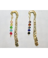 Hand Created Colorful Metal Hook Crystal Bead Bookmarks - $9.99