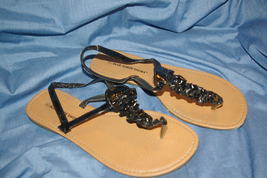 Womens Blue Suede Shoes Brand  Strap Flip Flops Sandals   Size 9 - $9.00