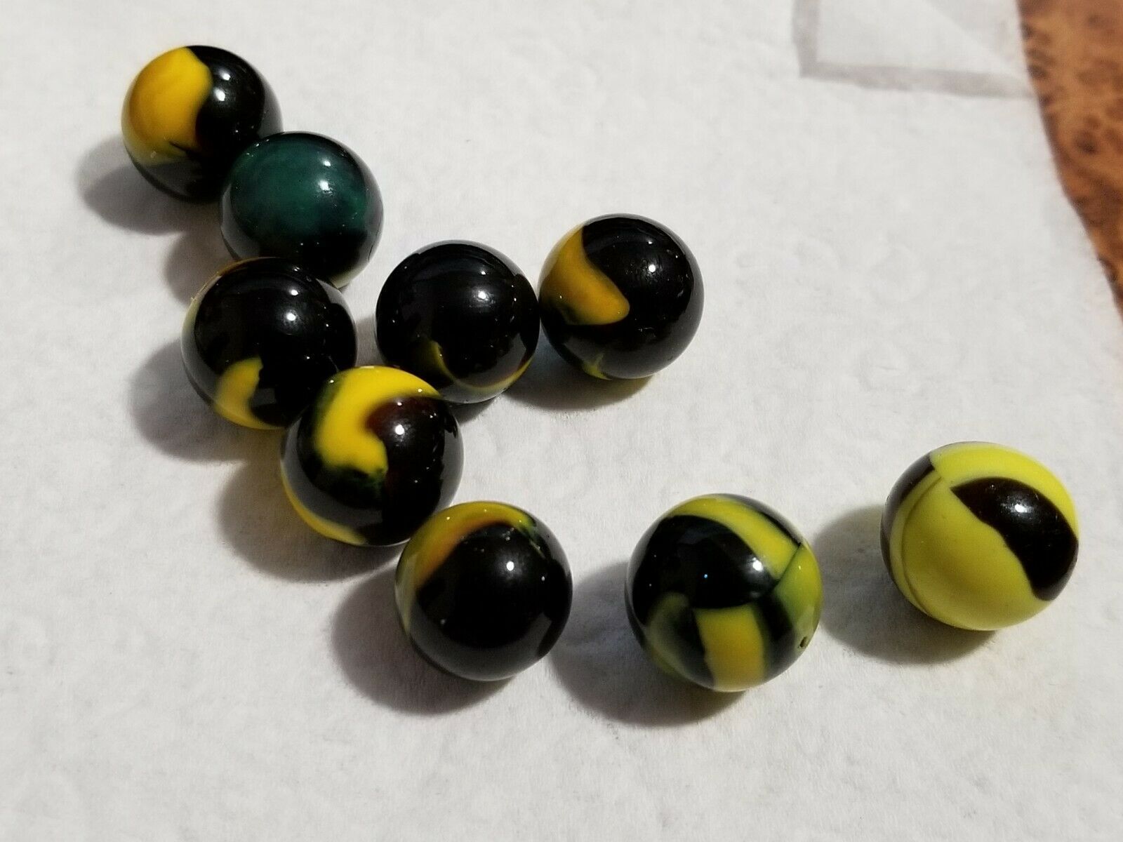 9 Vintage Marble King Bumble Bee Marbles 5/8 Superb Shape - Marbles