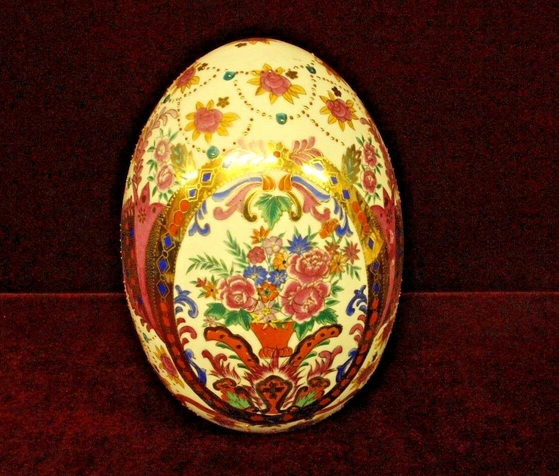 Primary image for Hand painted  Enamel  Egg  Floral Pattern  Collectible 16