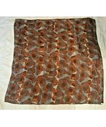 TRANSLUCENT SHIMMERING BLUE BROWN PAISLEY SQUARE SCARF 42 7/8&quot; - $34.95