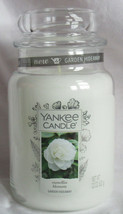Yankee Candle Large Jar Candle 110-150 hrs 22 oz CAMELLIA BLOSSOM white floral - $37.36