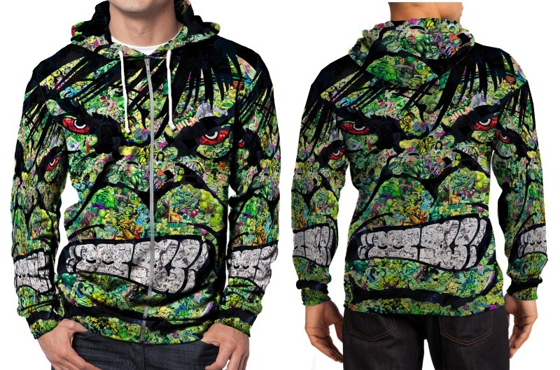 Unbranded - Hulk and super hero art hoodie zipper fullprint men