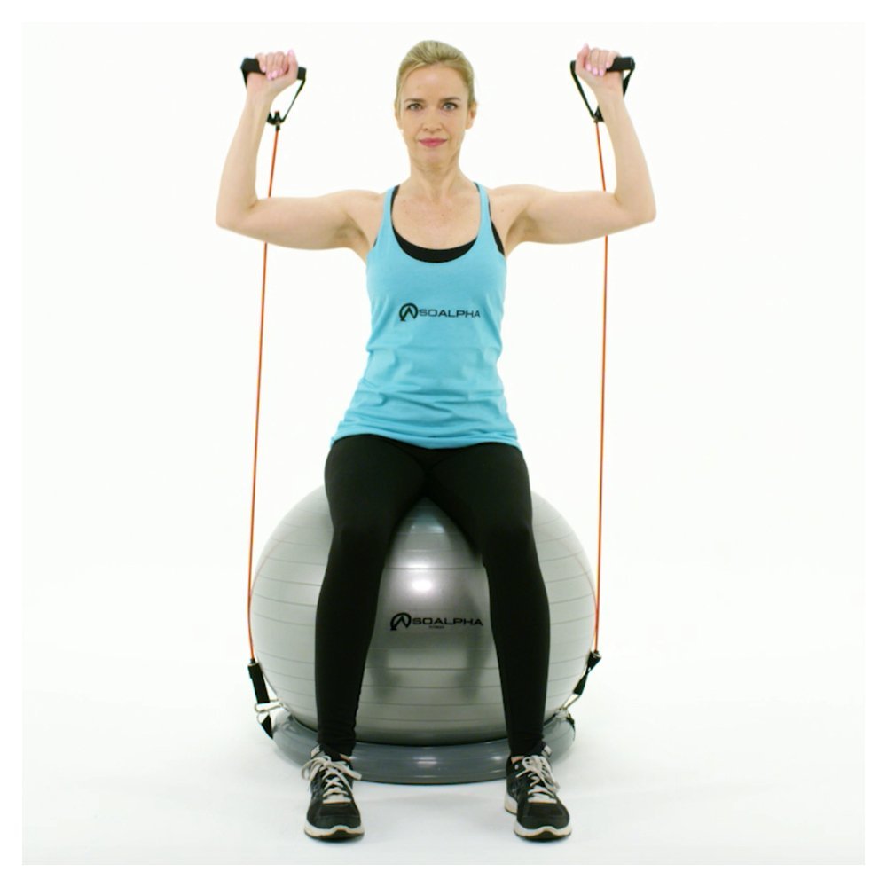 SoAlpha Premium Exercise Ball with 15LB Resistance Bands