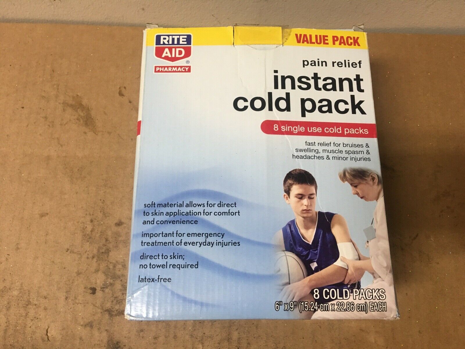 Rite Aid Pain Relief Instant Cold Pack 8 single uses 6 in x 9 in Cold & Hot Packs & Wraps