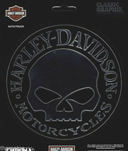 Harley Davidson Willie G Skull White Vinyl 38" x 5" Auto Windshield Strip Decal 