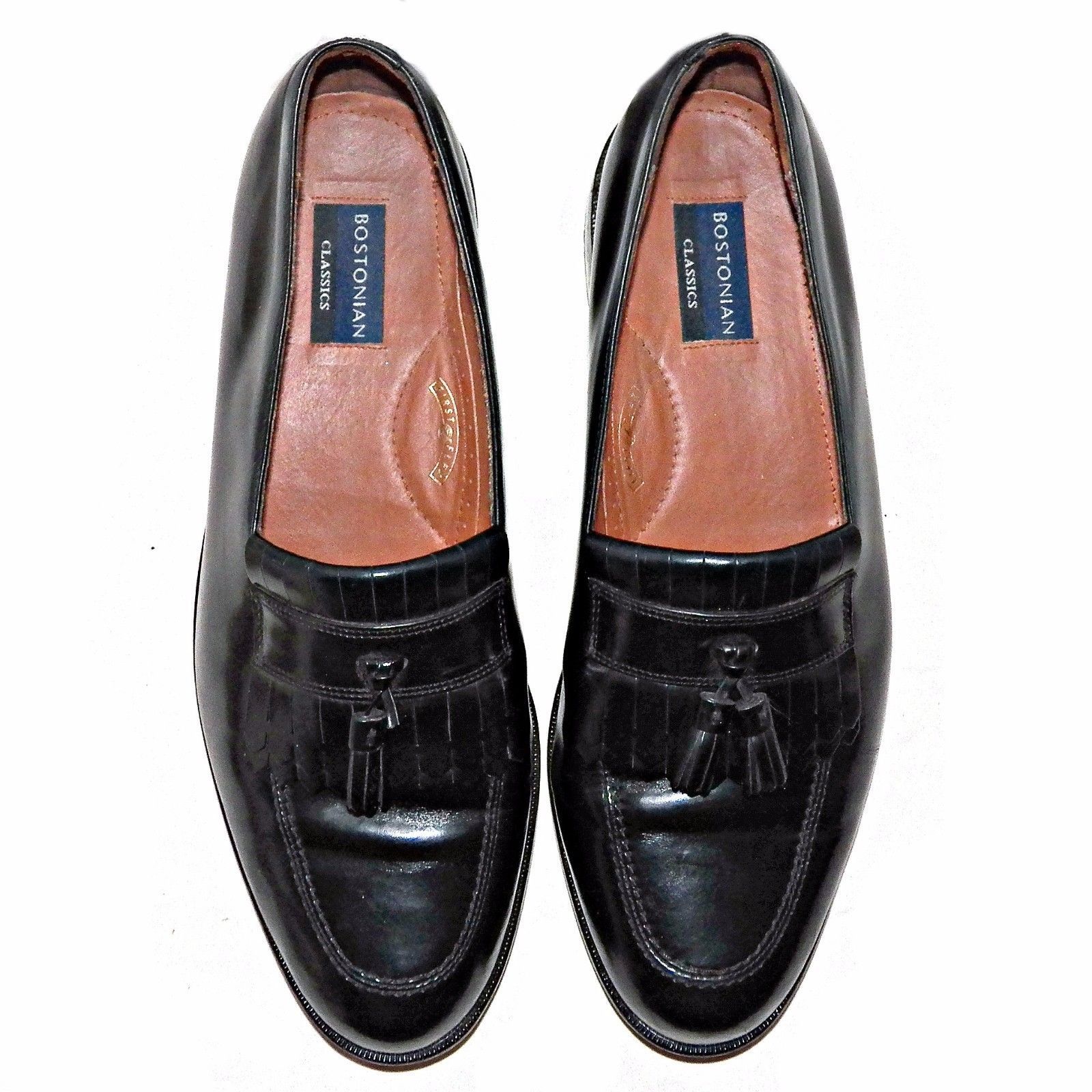 Bostonian Classics First Flex Black Leather Tassel Kiltie Loafers 20321 ...