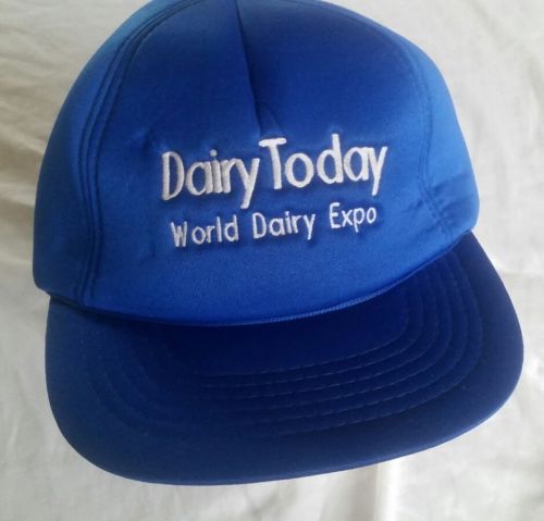 Dairy Today Hat Cap Snapback Blue White World Dairy Expo Milk Cattle ...