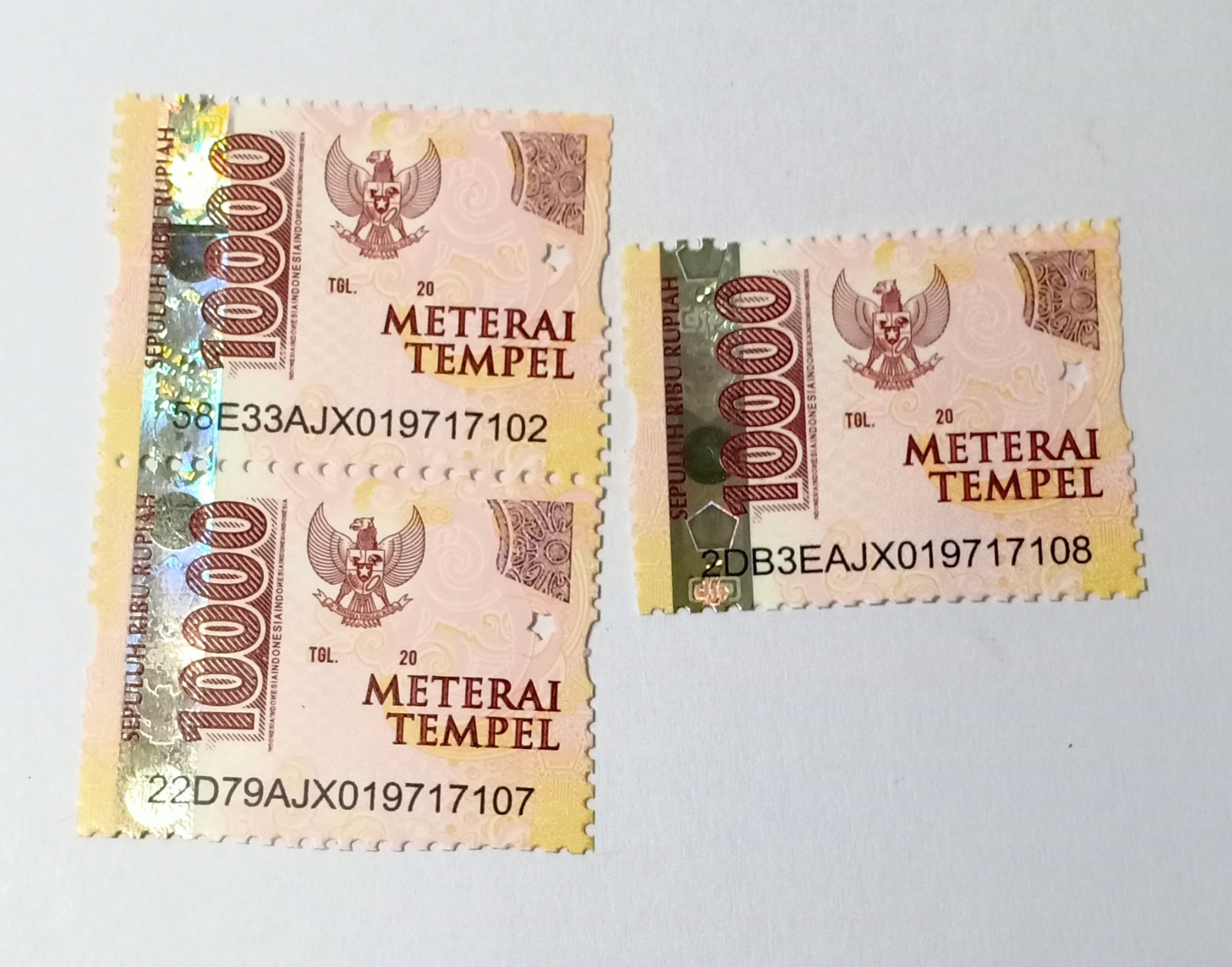 Materai Tempel 10000 - Indonesian Duty Stamp and 50 similar items