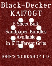 Black+Decker KA170GT - 1/4 Sheet - 17 Grits - No-Slip - 5 Sandpaper Bundles - $7.49