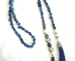 Blue Dyed Quartzite Lariat - $51.00
