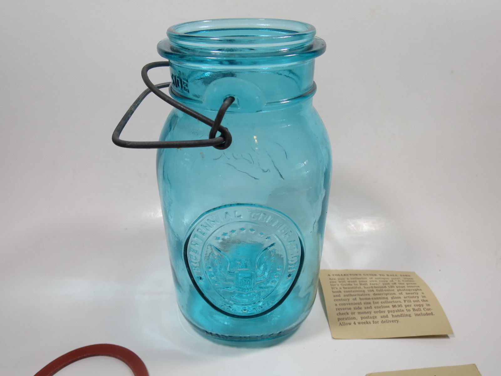 Vtg Ball Ideal Blue Mason Bicentennial Quart Jar 17761976 Eagle Wire