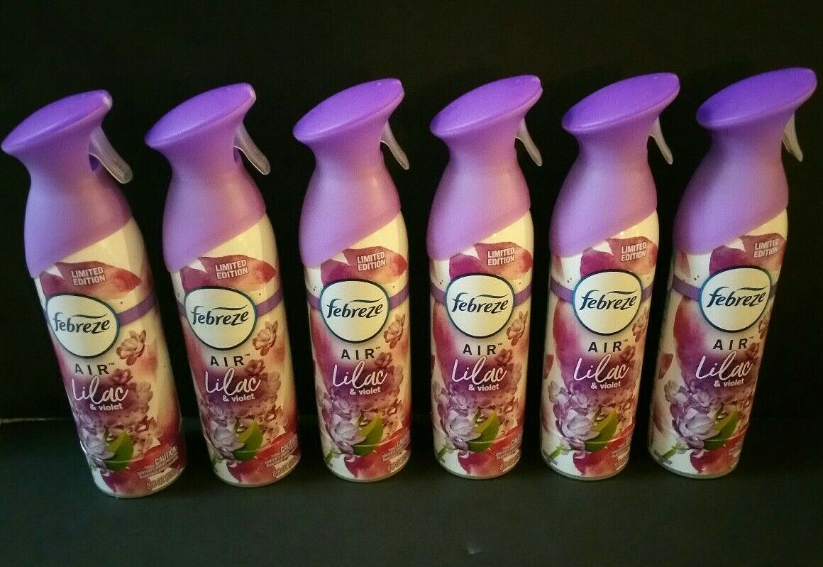 LOT OF 6 NEW FEBREZE AIR, LILAC & VIOLET SCENT, LIMITED EDITION Air Fresheners
