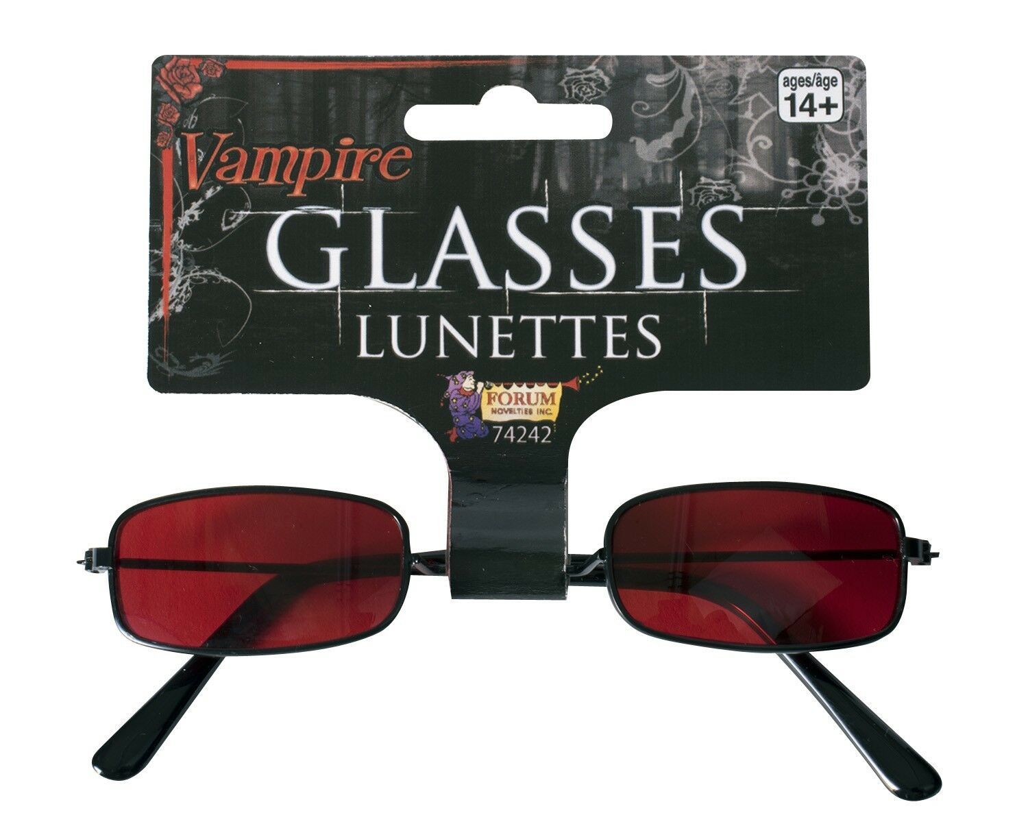 Red Vampire Glasses Dracula Gothic Adult Halloween Costume Accessory Specialty 