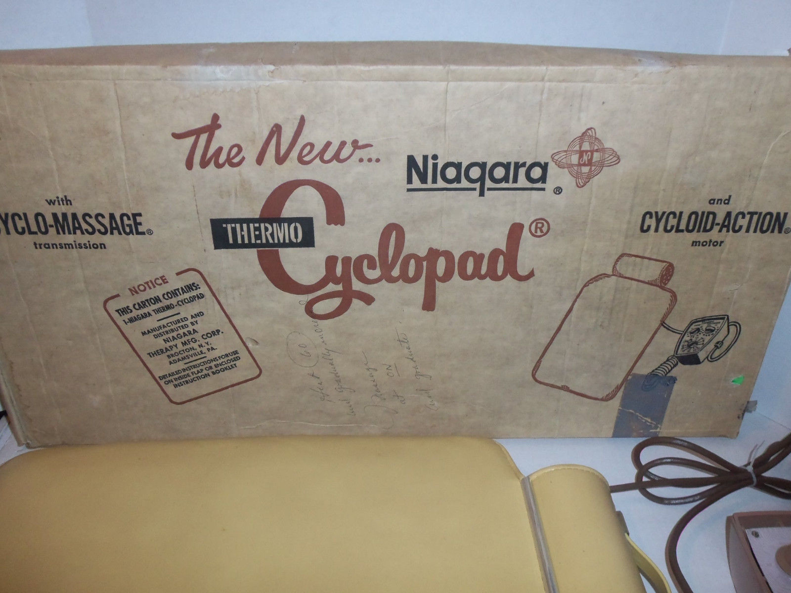 Vintage Niagara Thermo Cyclopad Cycloid Action Massager Heat Therapy