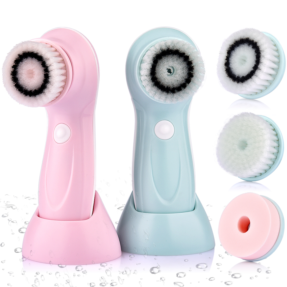 3 In 1 Electric Rotating Facial Cleanser Brush Face Massager Blackheads ...