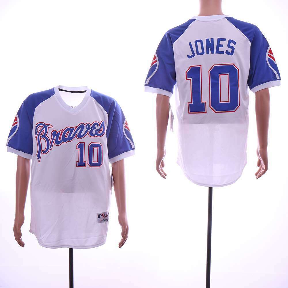 2018 Atlanta Braves Men's 10 Chipper Jones Jersey New White Cool Base
