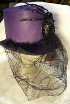 Bethany Lowe Halloween Purple Top Hat with Spider no. LO6459 image 3