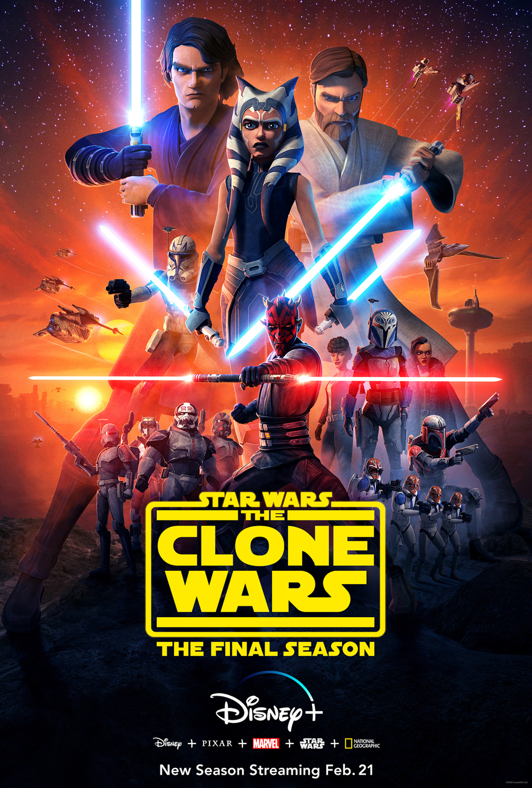 Star Wars The Clone Wars Poster George Lucas Disney TV Series Art Print 24x36