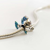 Authentic Pandora Charms 925 ALE Sterling Silver Flounder Blue Enamel Bracelet B - $27.99