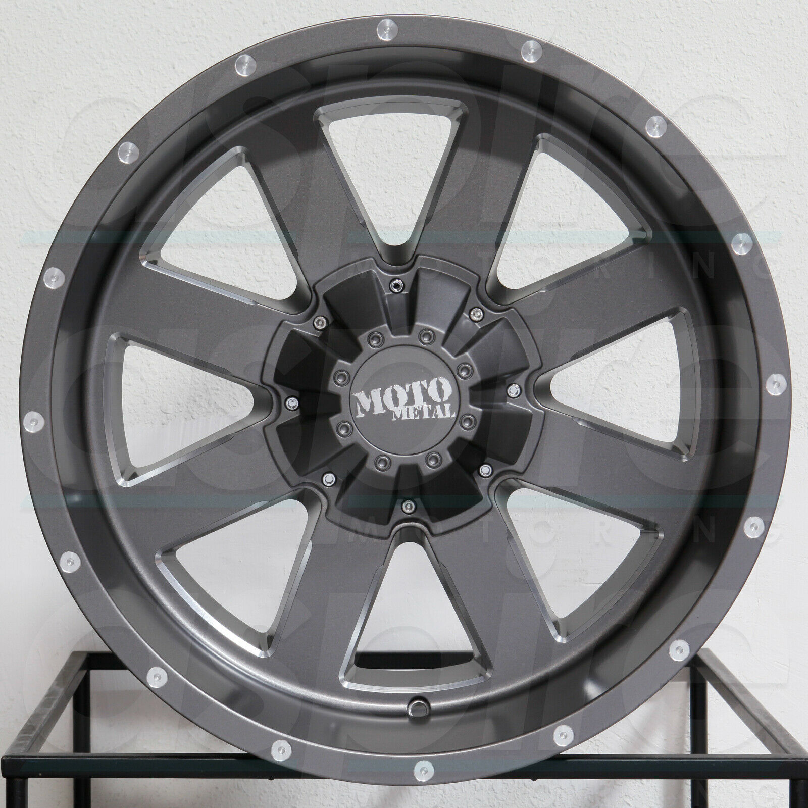 22x10 Moto Metal MO962 8x180 -18 Gunmetal Wheels Rims Set(4) - Wheels