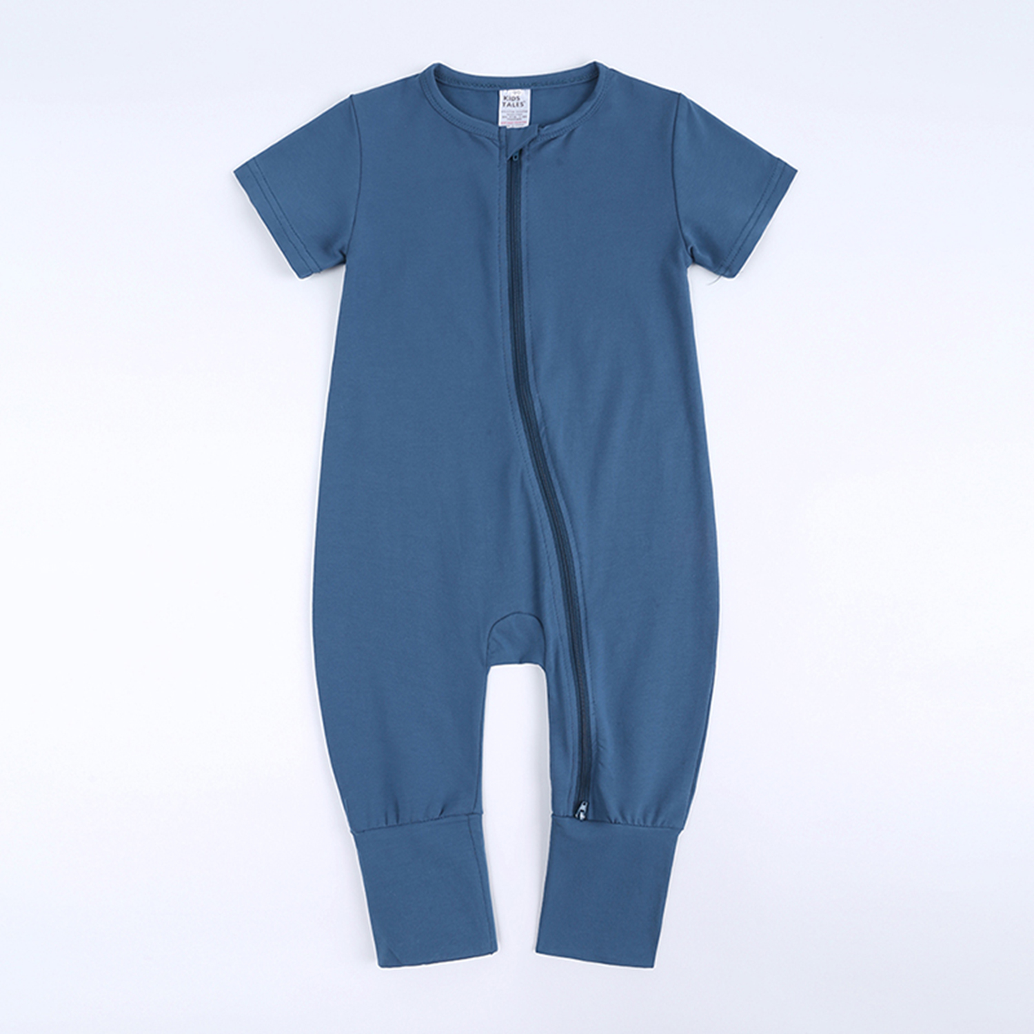 BEST BABY ROMPER BLUE 12-18 Mo Cotton Double Zipper Infant Bodysuit Sleeper Boy
