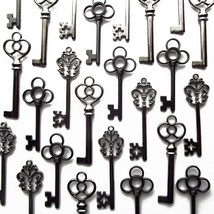 30 Black Keys - Mixed Antique Skeleton Keys - Vintage Skeleton Key image 1