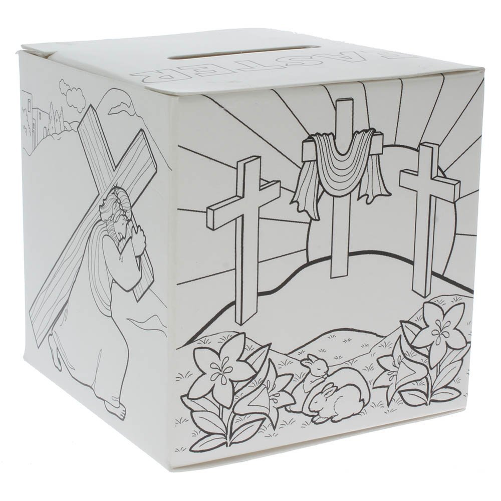 Color it yourself Easter Lent Offering Donation Box (Pkg of 50)