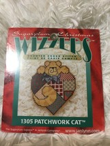 Vintage Sugarplum Christmas Wizzers Patchwork Cat Counted Cross Stitch k... - $9.49