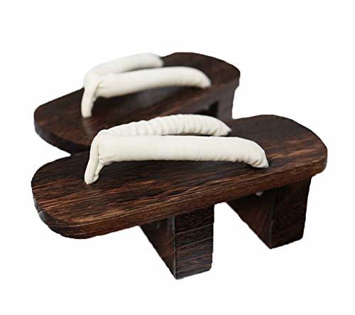 Japanese Style Wooden Mules Sandal for Womens White Cloth High Heel Clogs Flip F