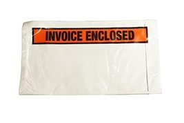 5.5" x 10" Packing List Envelope W/Message "Invoice Enclosed" 1000/CS Orange Pan - $51.93