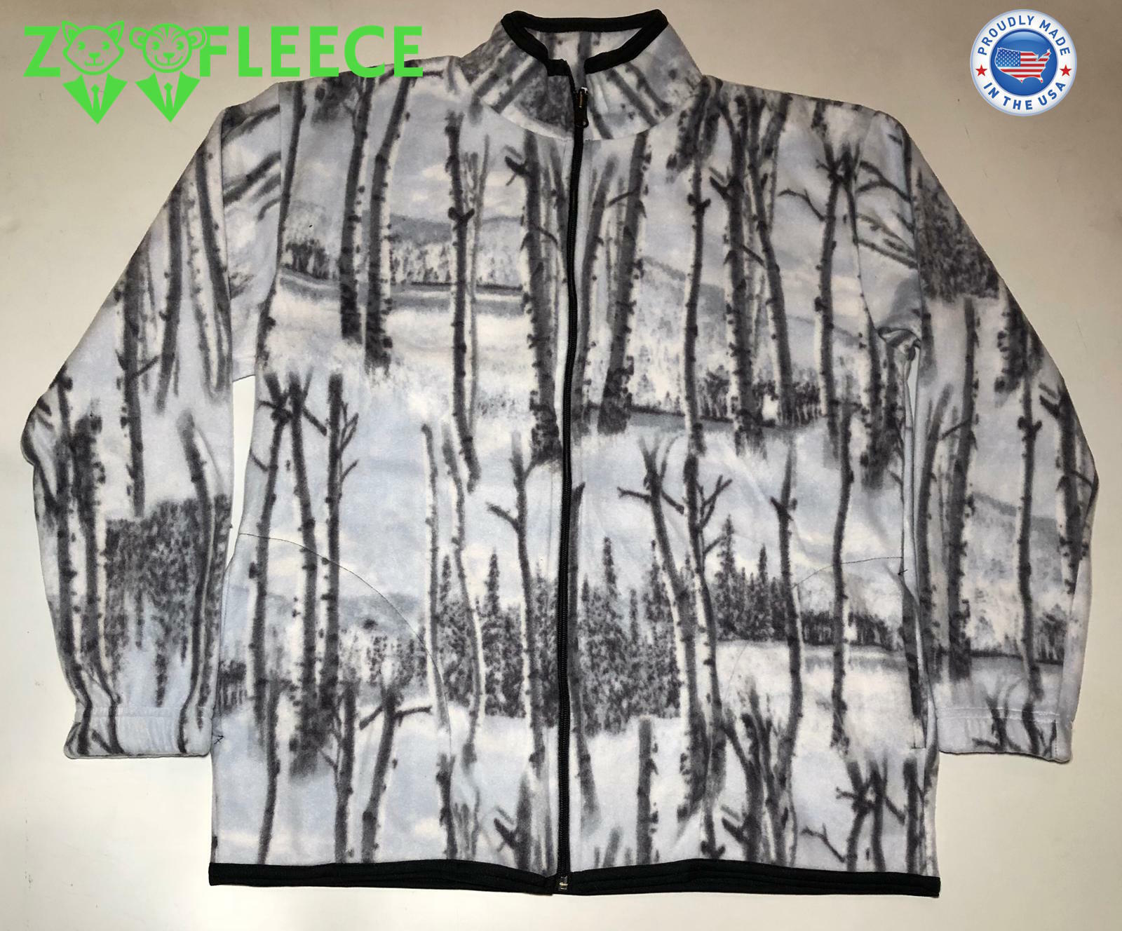ZooFleece White Snow Birch Camouflage Sweater Hunting Jacket Winter Gift S-3X
