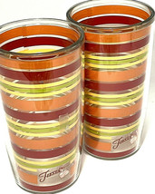 Fiesta WareTumbler 16 oz 2010 Tervis Set Tall Drink Orange Stripe Cup Glasses  - $16.40