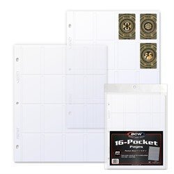 BCW PRO 16-POCKET PAGE - TOPLOAD - (20 CT. PACK) FOR X-WING AND ARMADA UPGRADES