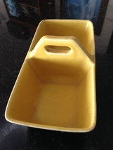 Yellow ceramic piece Divided With Handle Approx 12" - $44.99