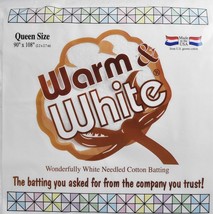 Warm &amp; Weiß Wattierung Vorgeschnitten Größe , Queen - $43.28