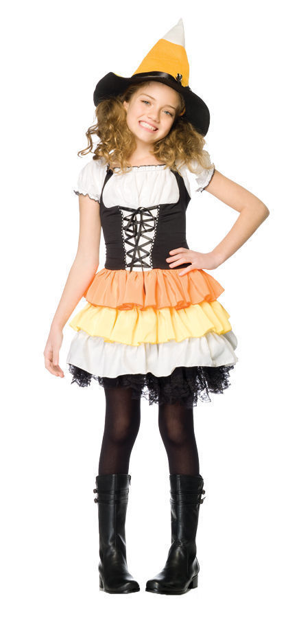 KANDY KORN WITCH CANDY CORN CHILD HALLOWEEN COSTUME GIRLS SIZE SMALL 4 ...