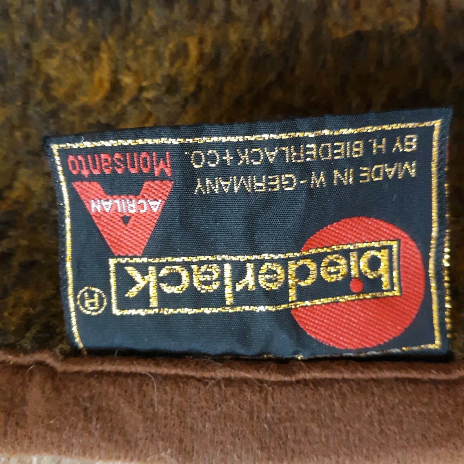 Vintage Biederlack Elephant Blanket Throw West Germany 70" X 59.5