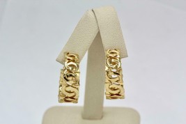 Vintage 18K Yellow Gold Cartier Signature Double C Oval Hoop Earrings Non Pierce - $5,342.50